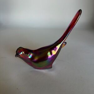 Vintage Fenton Art Glass Iridescent Oil Slick "Bird of Happiness" Figurine